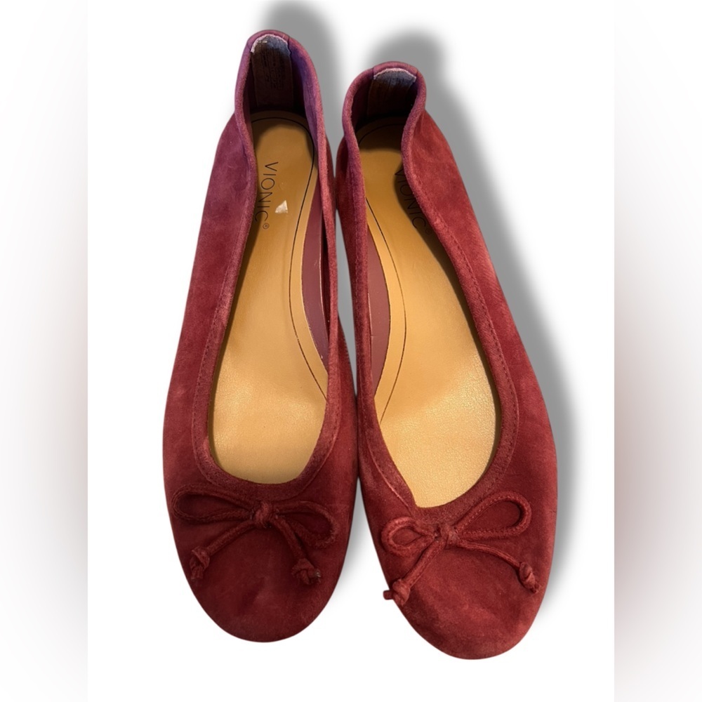 Vionic Callisto Women's Ballet Flats in Shiraz Burgandy Red - Picture 4 of 9